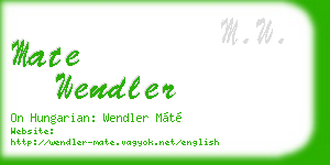 mate wendler business card