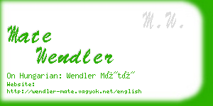 mate wendler business card